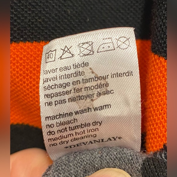 Lacoste Black, Gray, and Orange Striped Polo - Picture 5 of 8